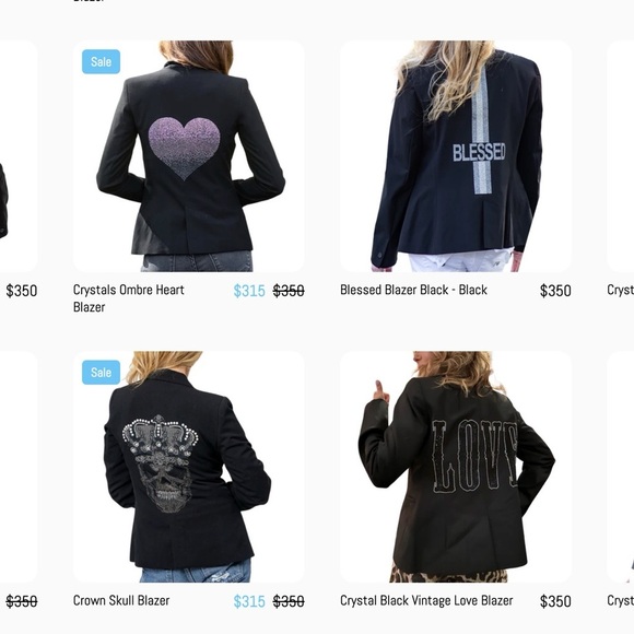 PRICE REDUCED! Hipchik Crystal Loved Blazer - Black Sz L - Picture 13 of 13